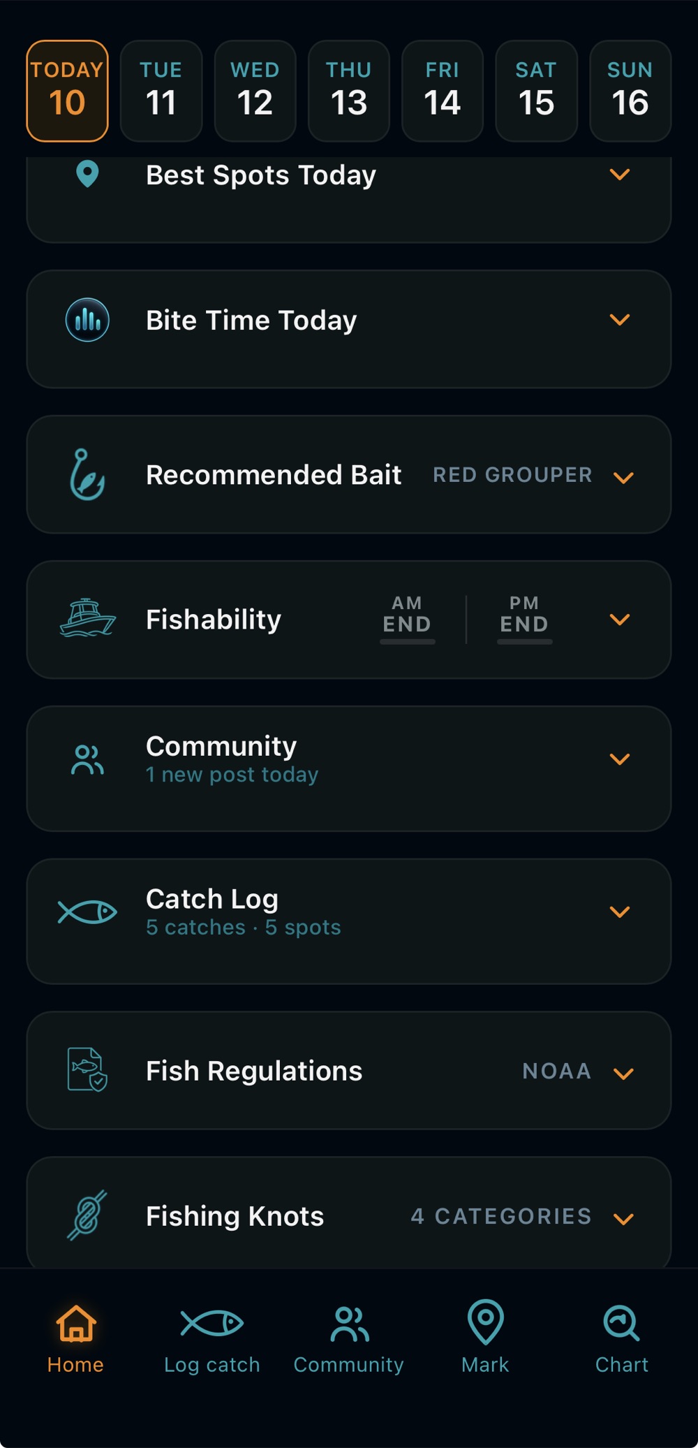 Home dashboard